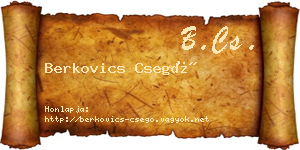 Berkovics Csegő névjegykártya